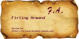 Firling Armand névjegykártya